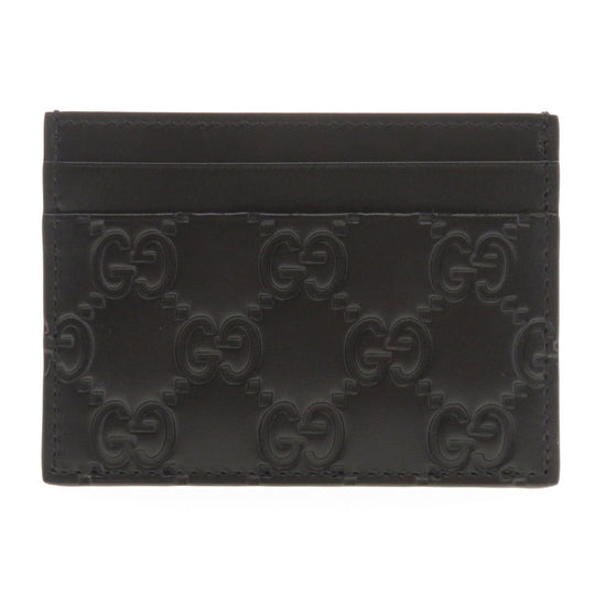 GUCCI Card Case 233166 Calfskin black GG Shima mens Used Authentic