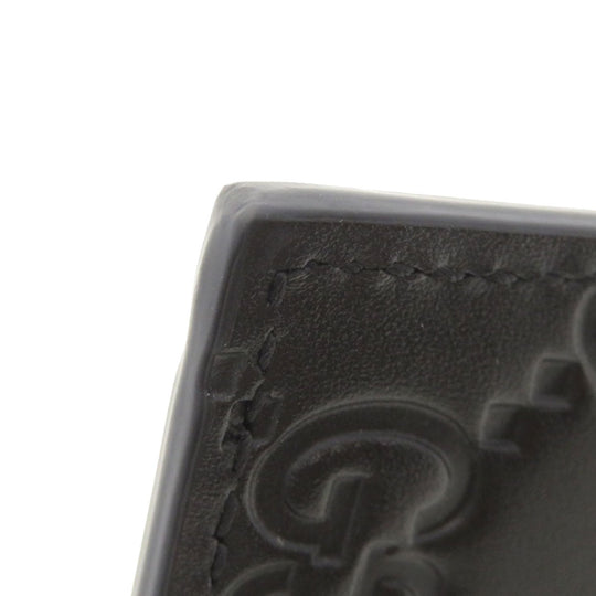 GUCCI Card Case 233166 Calfskin black GG Shima mens Used Authentic