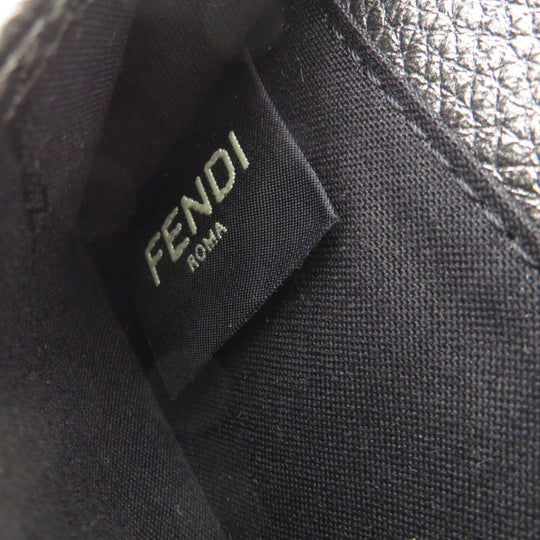 FENDI Bifold Wallet 7M0280 Calfskin gray Mini wallet tri-fold baguette mens Used Authentic