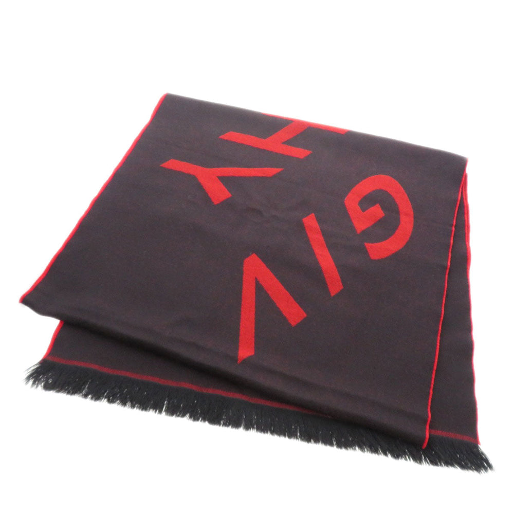 Givenchy Scarf wool black Logo motif Women Used Authentic