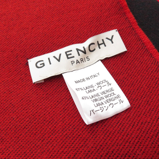 Givenchy Scarf wool black Logo motif Women Used Authentic