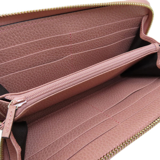 GUCCI Long Wallet Purse 449347 leather pink Interlocking G outlet Women Used Authentic