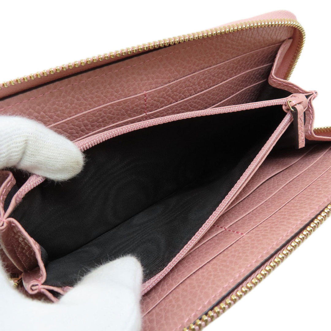 GUCCI Long Wallet Purse 449347 leather pink Interlocking G outlet Women Used Authentic