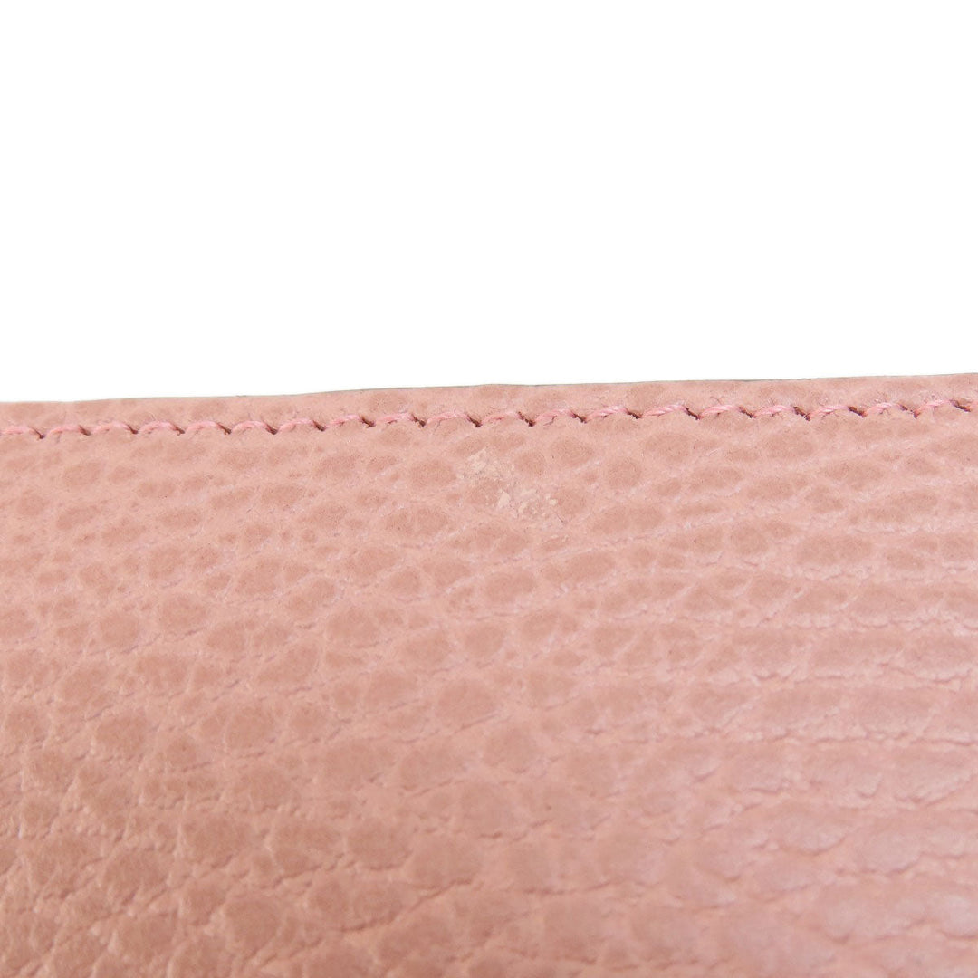 GUCCI Long Wallet Purse 449347 leather pink Interlocking G outlet Women Used Authentic