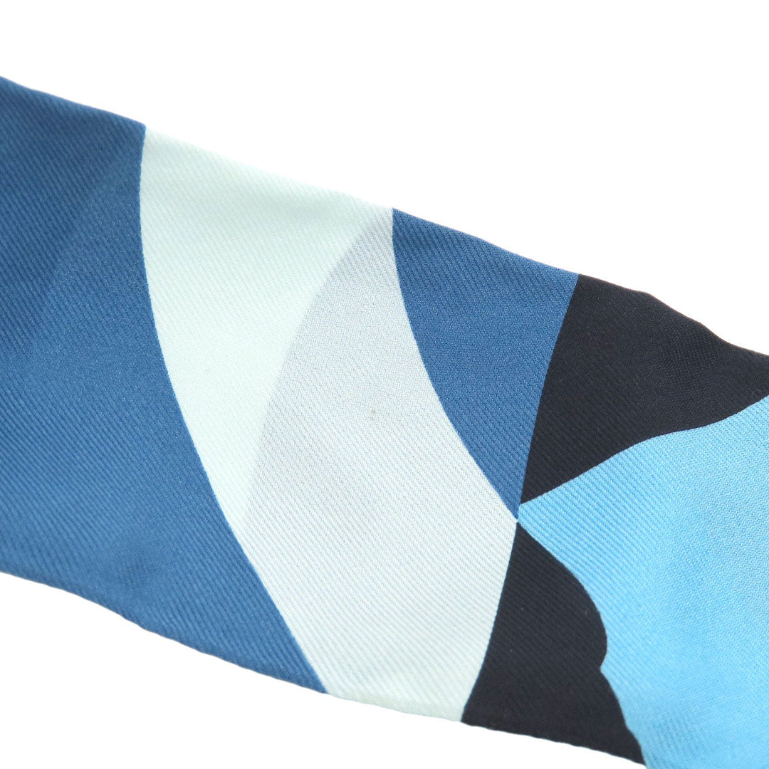 HERMES scarf silk blue Twilly Women Used Authentic