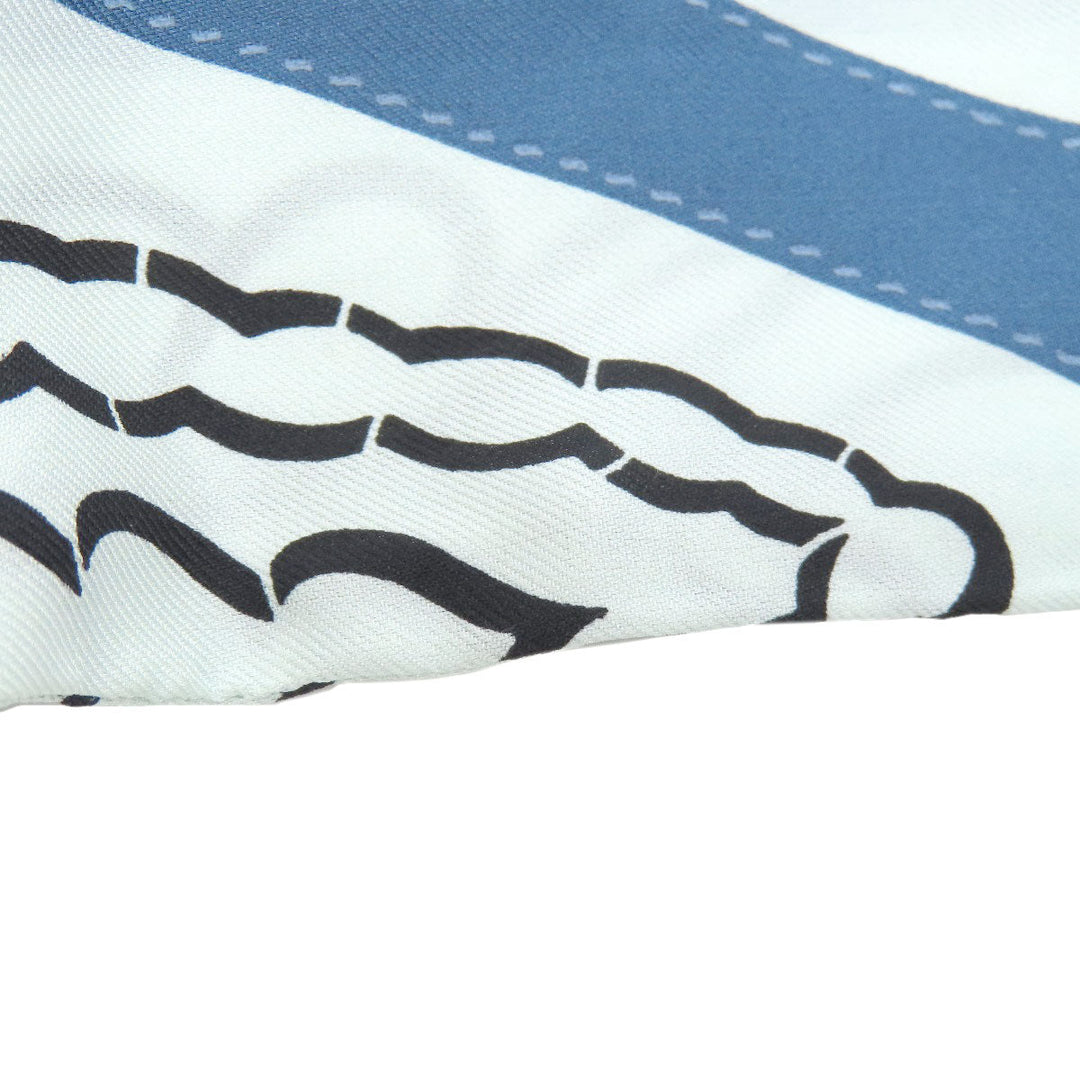 HERMES scarf silk blue Twilly Women Used Authentic