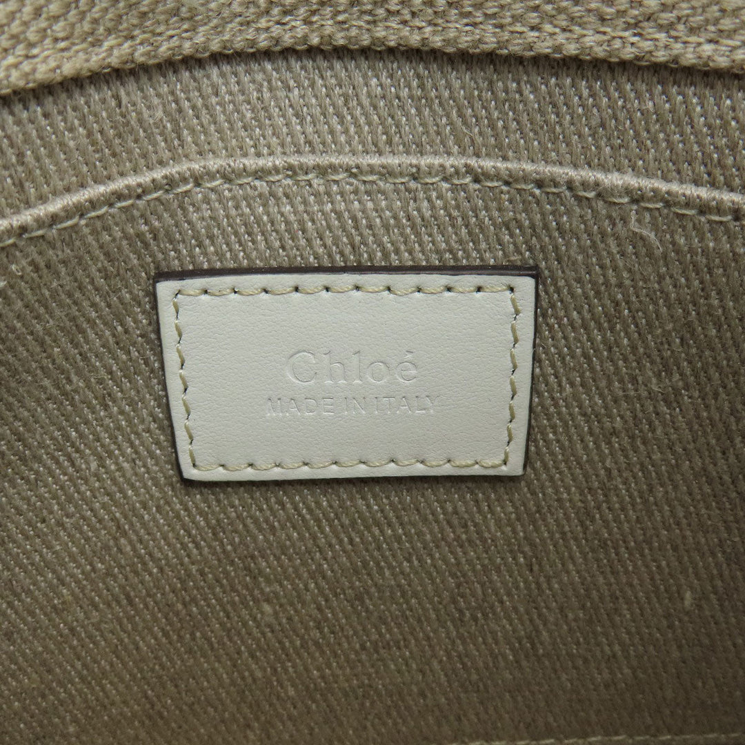 Chloe Shoulder Bag canvas Brown Mini Woody 2WAY Women Used Authentic