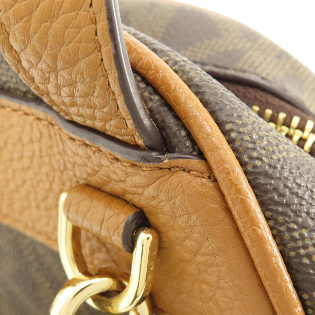 MICHAEL KORS Backpack PVC Brown MK signature Women Used Authentic