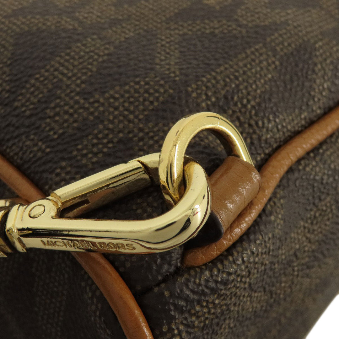 MICHAEL KORS Backpack PVC Brown MK signature Women Used Authentic