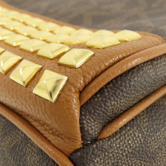 MICHAEL KORS Backpack PVC Brown MK signature Women Used Authentic