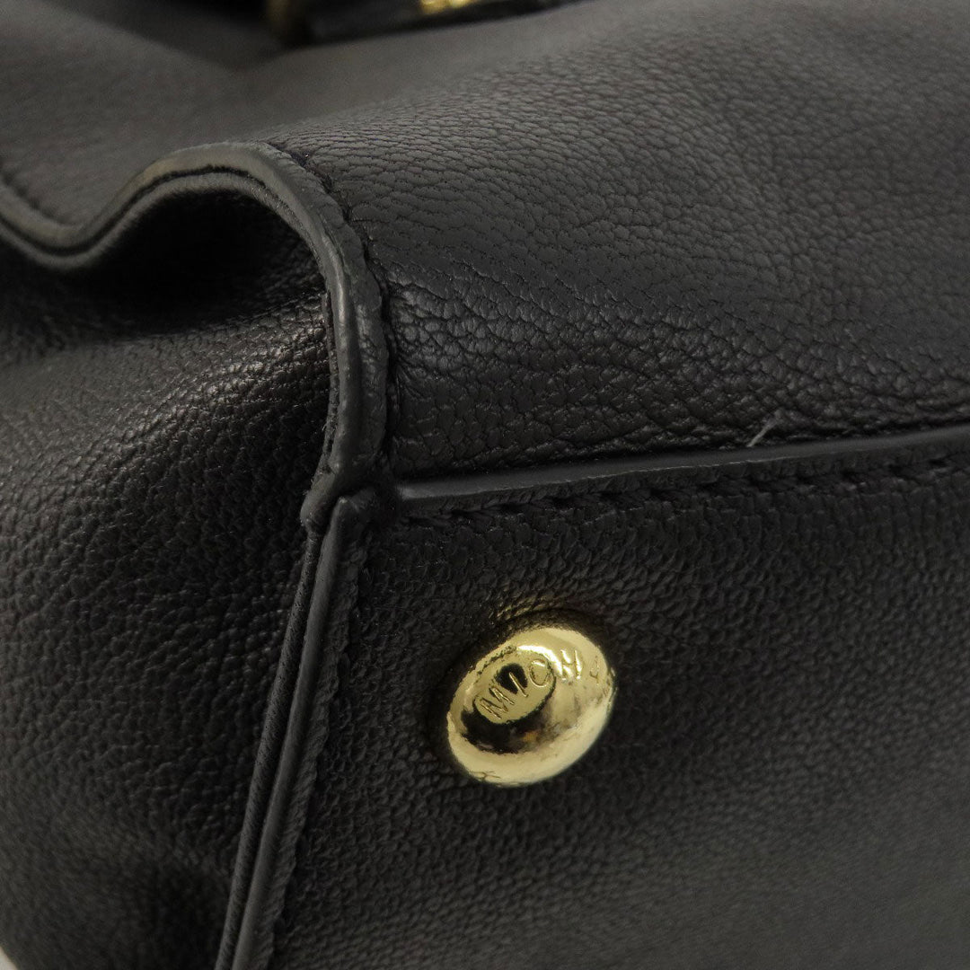 MICHAEL KORS Tote Bag leather black logo 2WAY Women Used Authentic