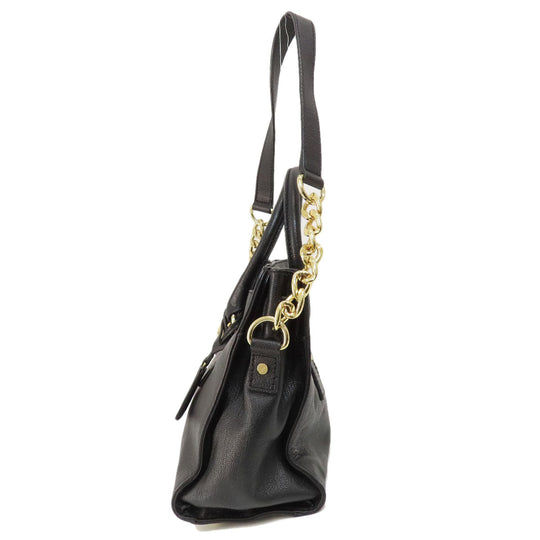 MICHAEL KORS Tote Bag leather black logo 2WAY Women Used Authentic