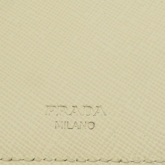 PRADA Key case Key holder  1M0222 leather white Logo motif Sera Women Used Authentic