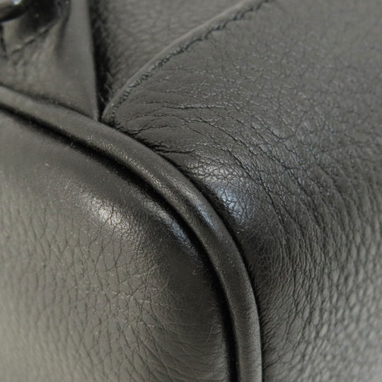 MICHAEL KORS Backpack leather black logoMetal Women Used Authentic