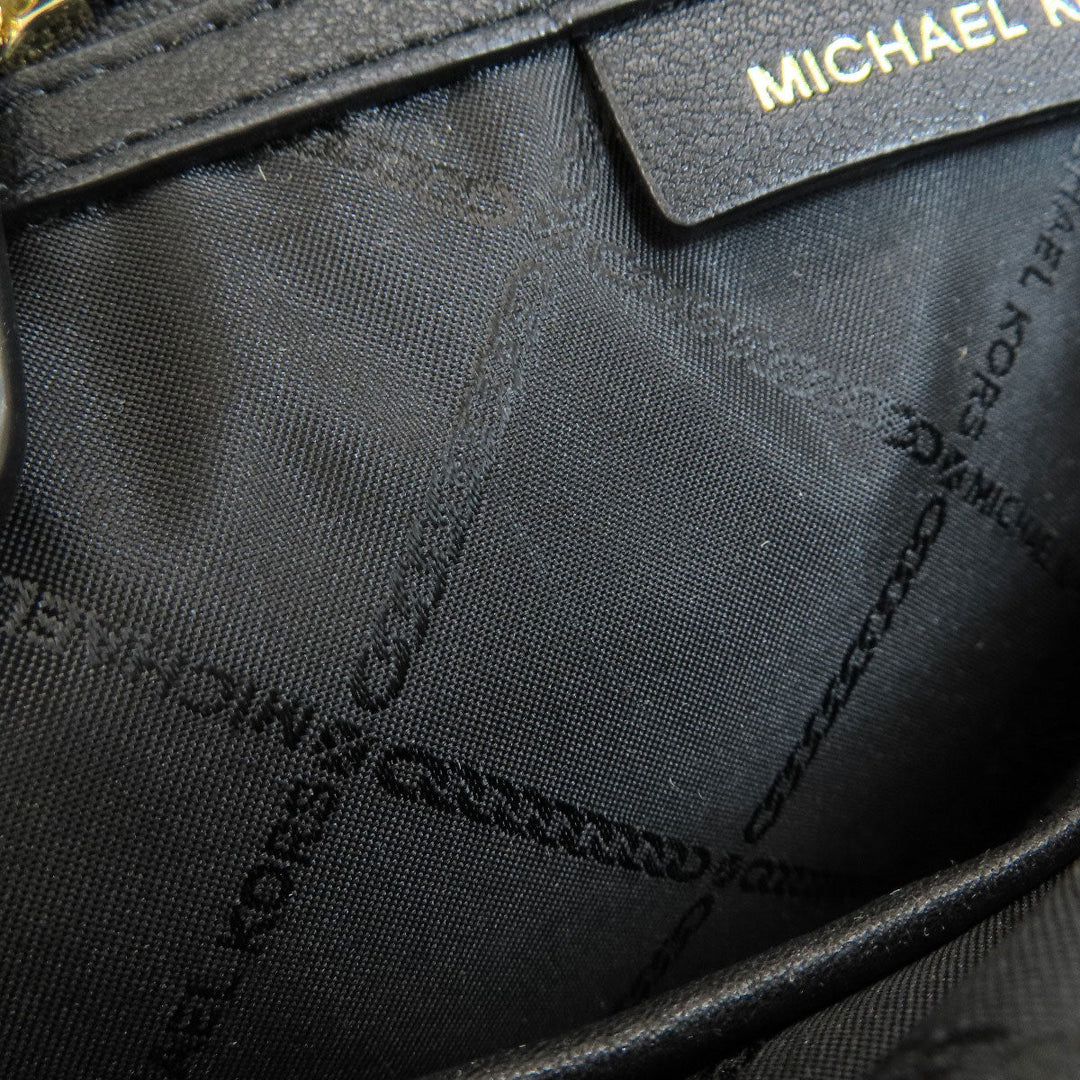 MICHAEL KORS Backpack leather black logoMetal Women Used Authentic