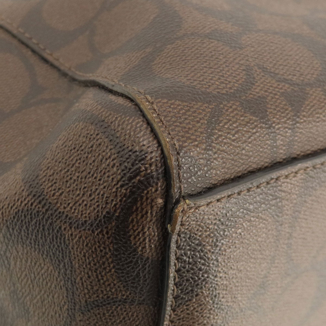 COACH Shoulder Bag F34899 PVC, Leather Brown one belt signature Women Used Authentic