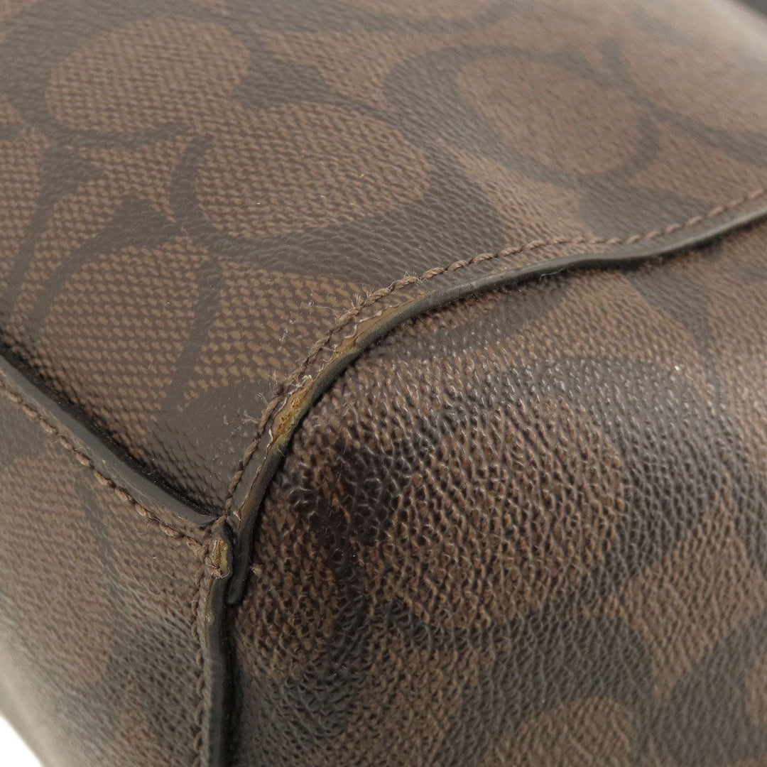 COACH Shoulder Bag F34899 PVC, Leather Brown one belt signature Women Used Authentic