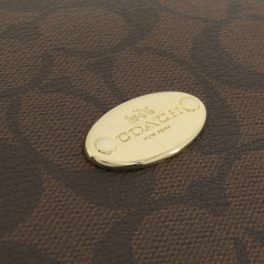 COACH Shoulder Bag F34899 PVC, Leather Brown one belt signature Women Used Authentic