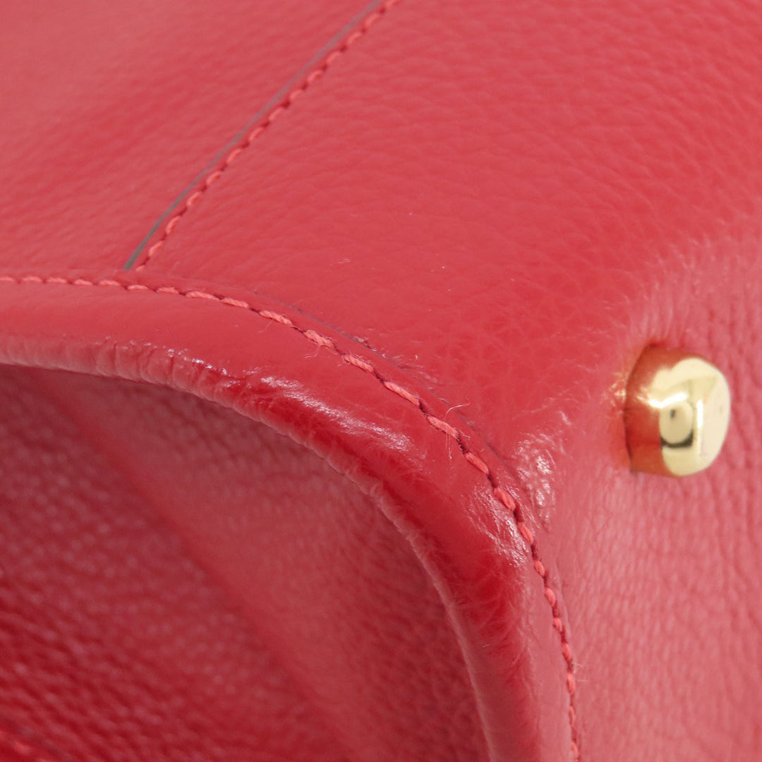 COACH Handbag C7683 leather Red Dempsey 22 2WAY Women Used Authentic