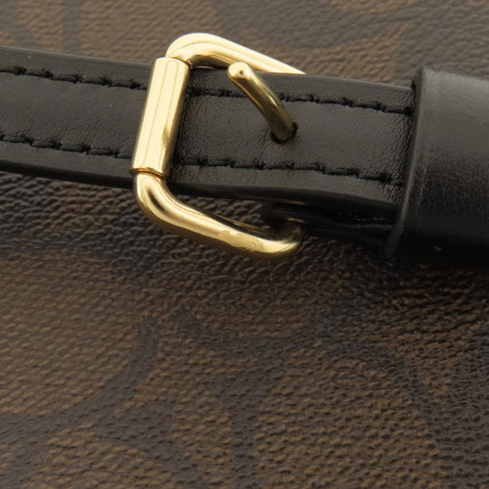 COACH Shoulder Bag F29210 PVC Brown Signature Women Used Authentic