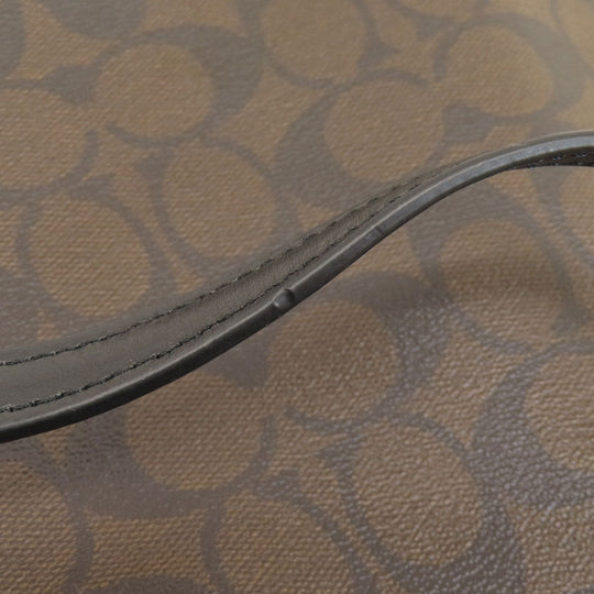 COACH Shoulder Bag F29210 PVC Brown Signature Women Used Authentic