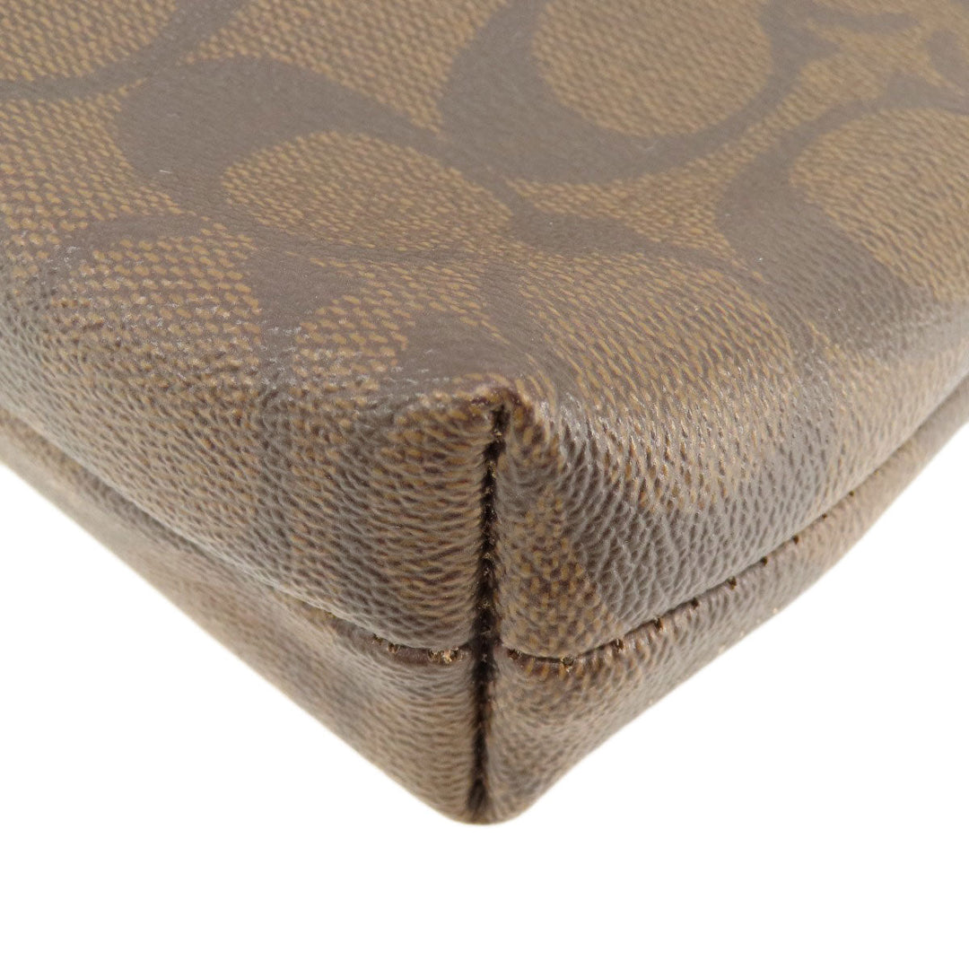 COACH Shoulder Bag F29210 PVC Brown Signature Women Used Authentic