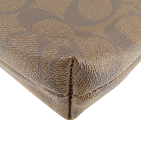 COACH Shoulder Bag F29210 PVC Brown Signature Women Used Authentic