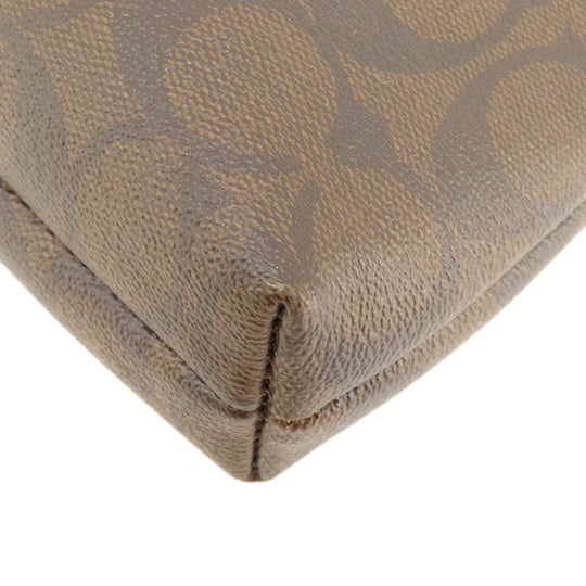 COACH Shoulder Bag F29210 PVC Brown Signature Women Used Authentic