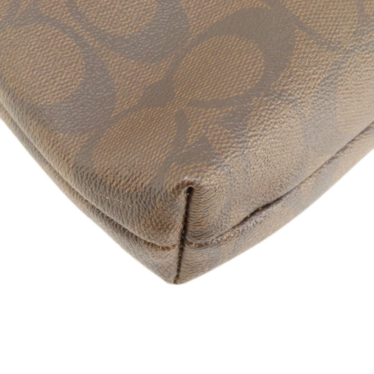 COACH Shoulder Bag F29210 PVC Brown Signature Women Used Authentic