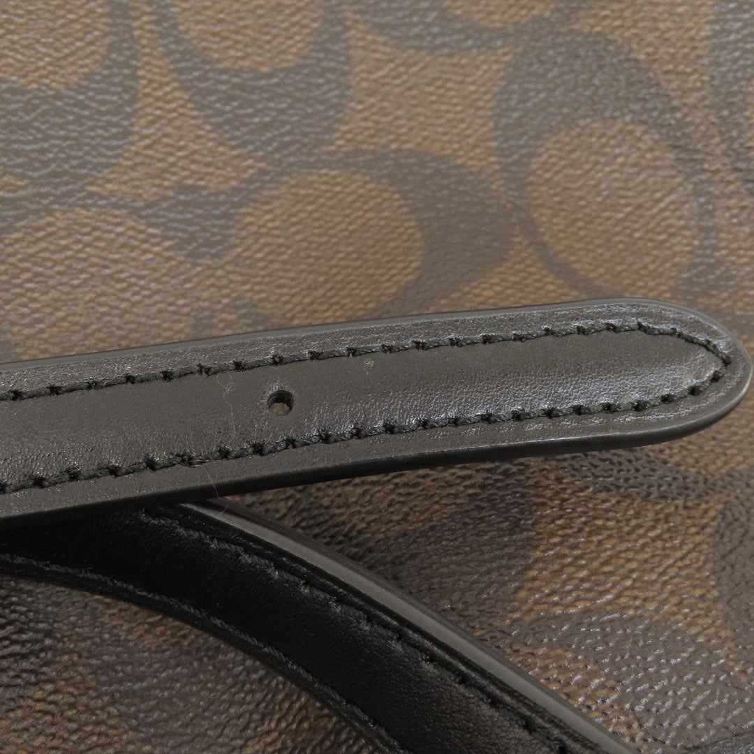 COACH Shoulder Bag F29210 PVC Brown Signature Women Used Authentic