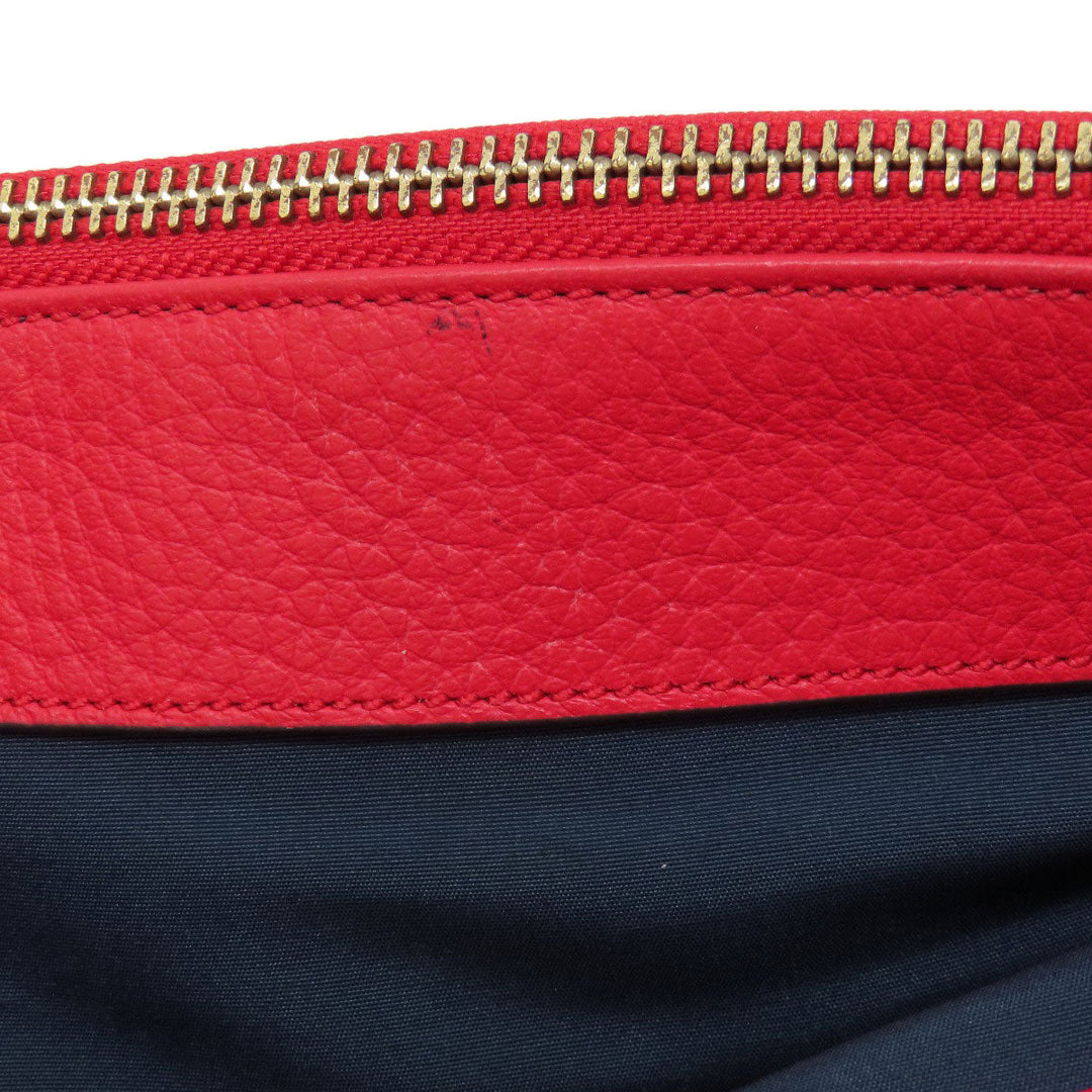 COLE HAAN Tote Bag leather Red logoMetal 2WAY