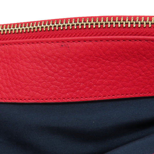 COLE HAAN Tote Bag leather Red logoMetal 2WAY