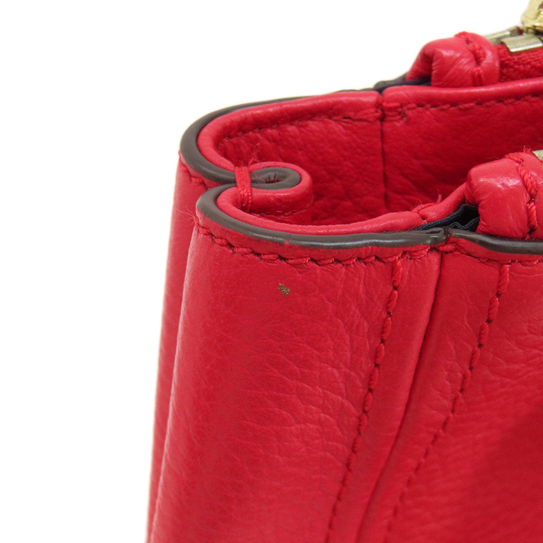 COLE HAAN Tote Bag leather Red logoMetal 2WAY