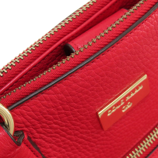 COLE HAAN Tote Bag leather Red logoMetal 2WAY