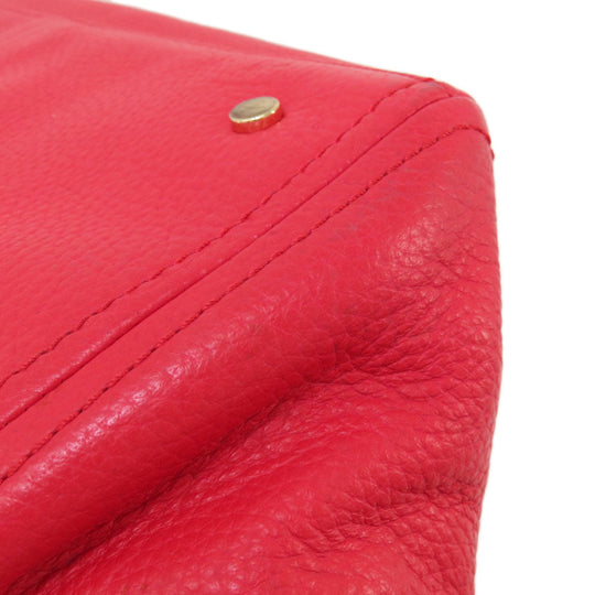 COLE HAAN Tote Bag leather Red logoMetal 2WAY