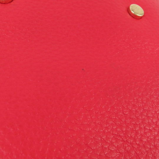 COLE HAAN Tote Bag leather Red logoMetal 2WAY