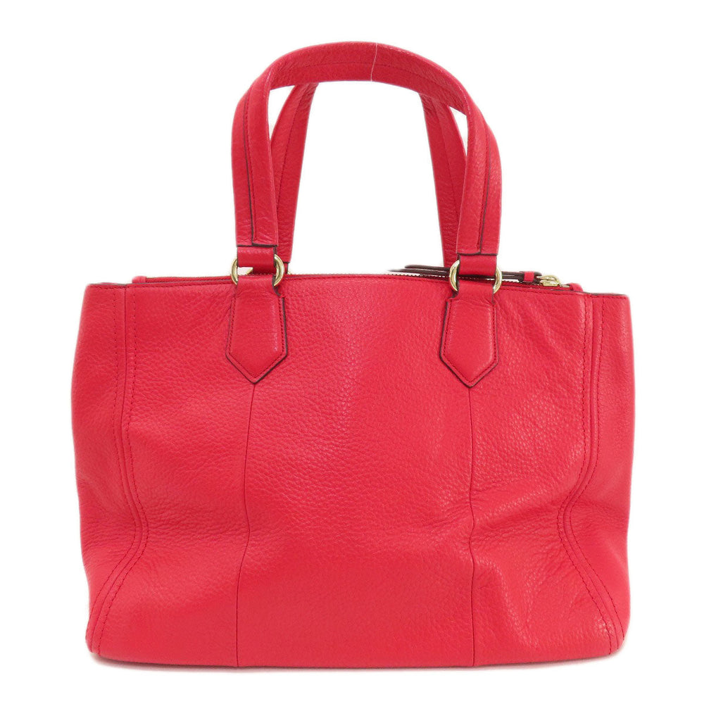 COLE HAAN Tote Bag leather Red logoMetal 2WAY