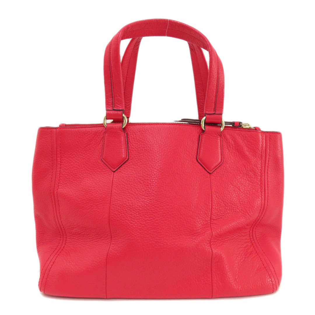 COLE HAAN Tote Bag leather Red logoMetal 2WAY