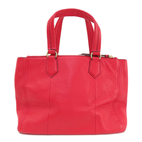 COLE HAAN Tote Bag leather Red logoMetal 2WAY