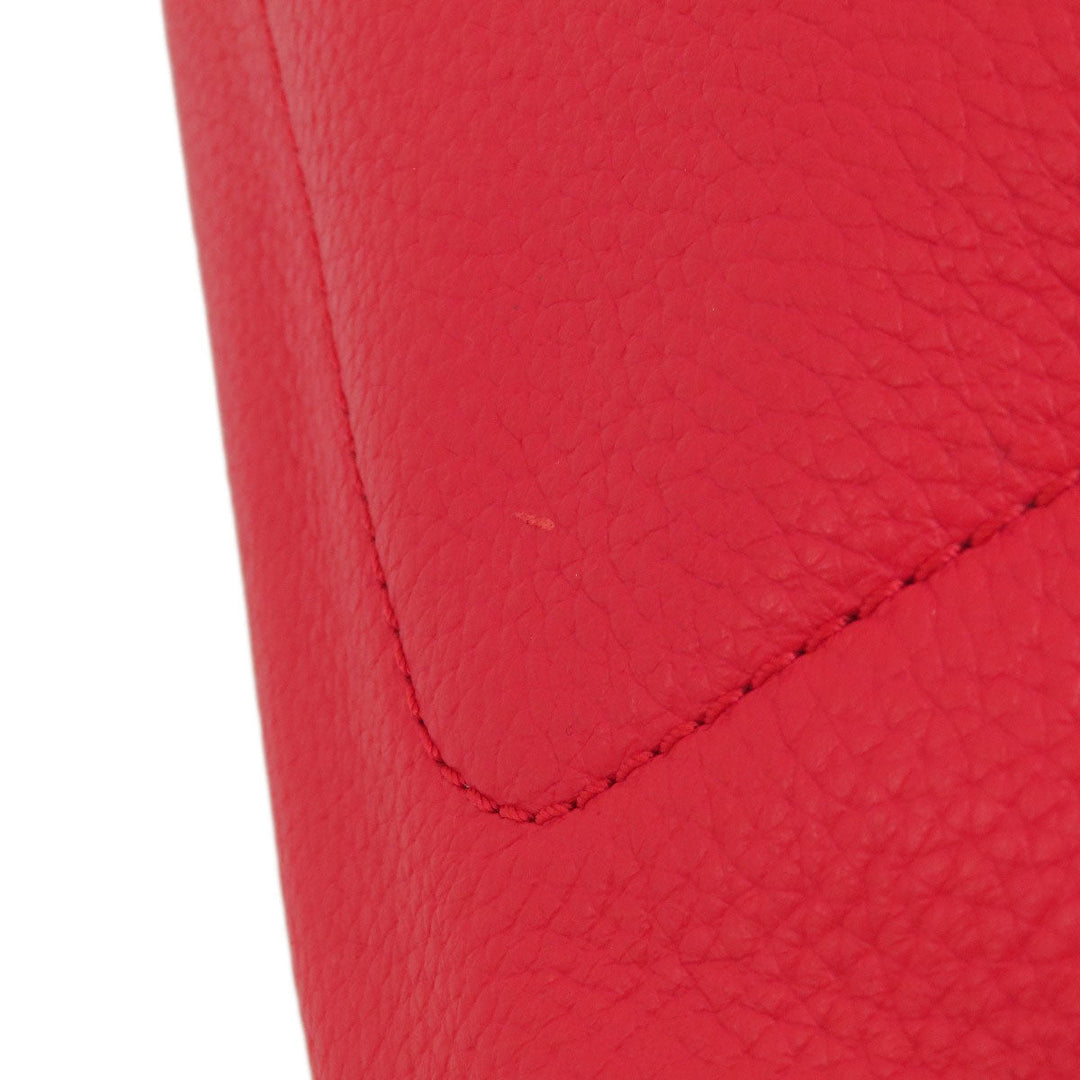 COLE HAAN Tote Bag leather Red logoMetal 2WAY