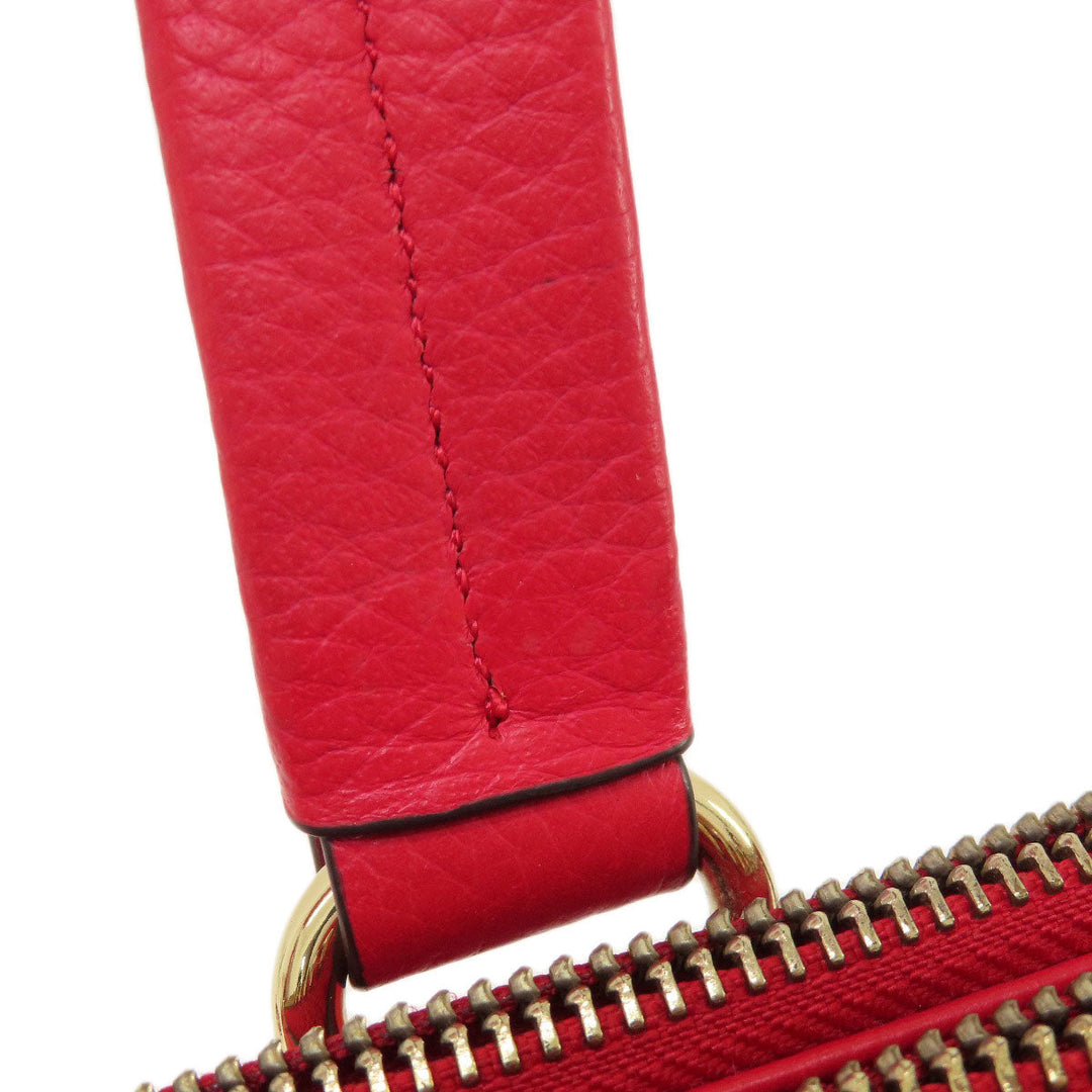COLE HAAN Tote Bag leather Red logoMetal 2WAY