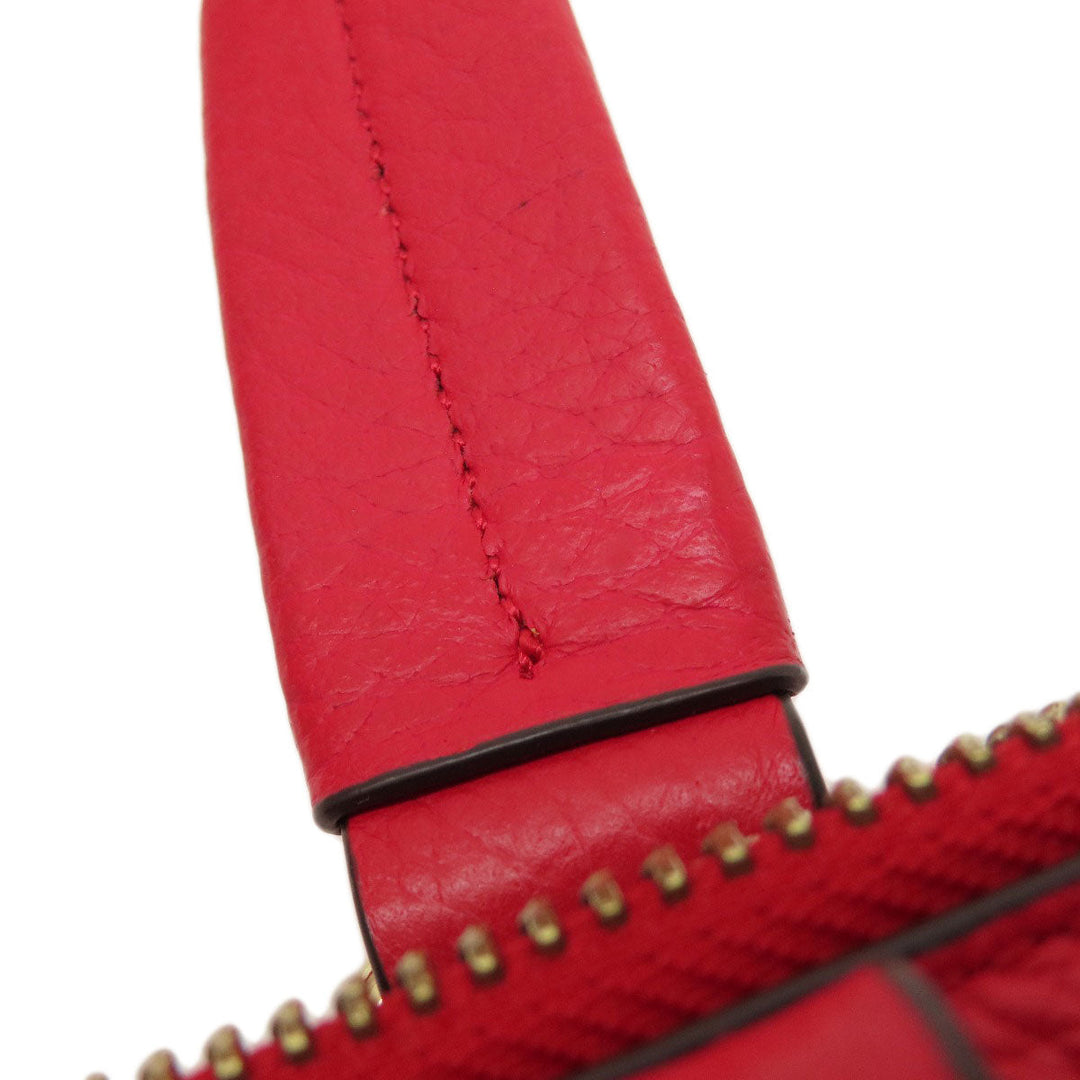 COLE HAAN Tote Bag leather Red logoMetal 2WAY