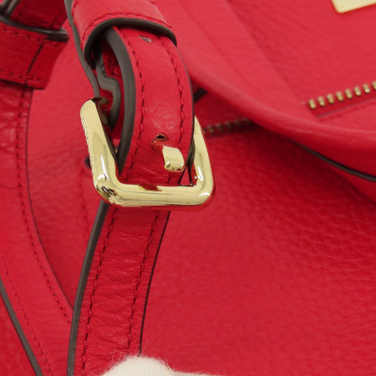 COLE HAAN Tote Bag leather Red logoMetal 2WAY