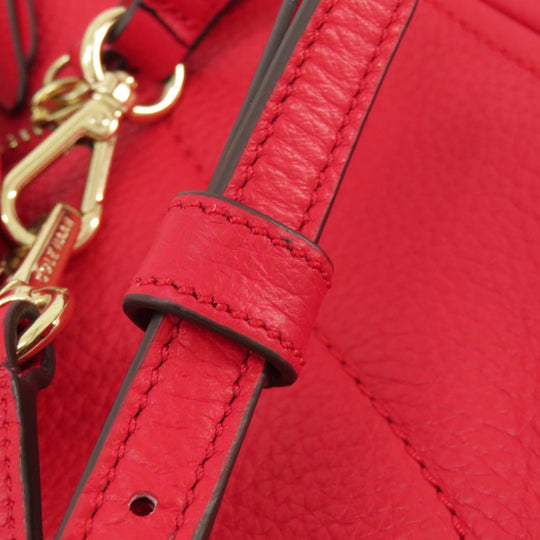 COLE HAAN Tote Bag leather Red logoMetal 2WAY