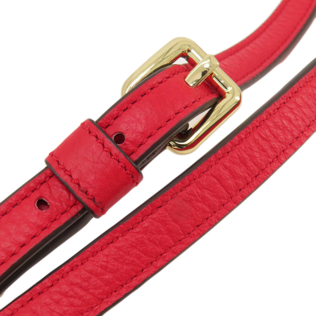 COLE HAAN Tote Bag leather Red logoMetal 2WAY