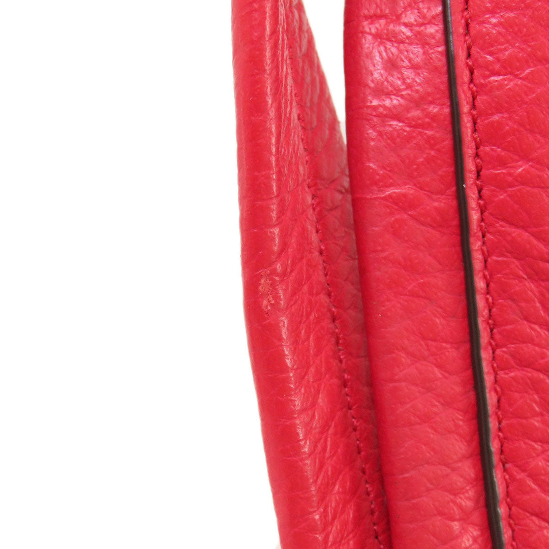 COLE HAAN Tote Bag leather Red logoMetal 2WAY