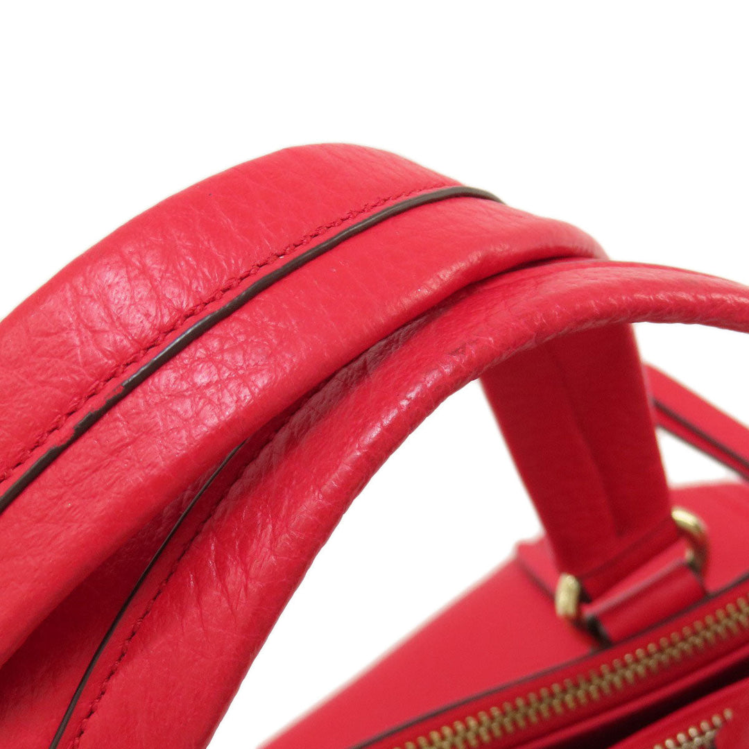 COLE HAAN Tote Bag leather Red logoMetal 2WAY