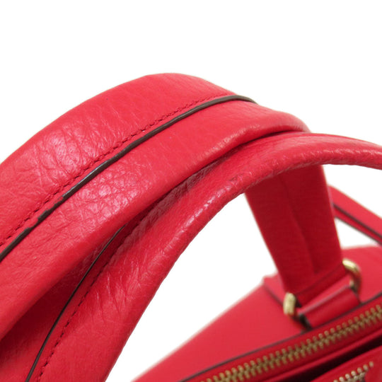 COLE HAAN Tote Bag leather Red logoMetal 2WAY