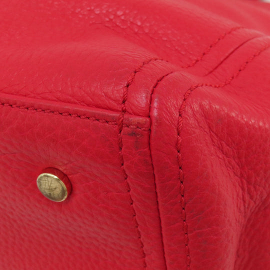 COLE HAAN Tote Bag leather Red logoMetal 2WAY