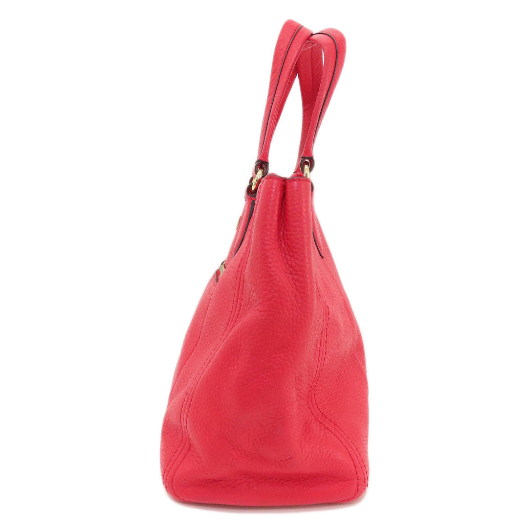 COLE HAAN Tote Bag leather Red logoMetal 2WAY